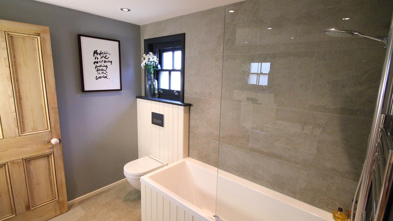Finished bathroom after a leak repair