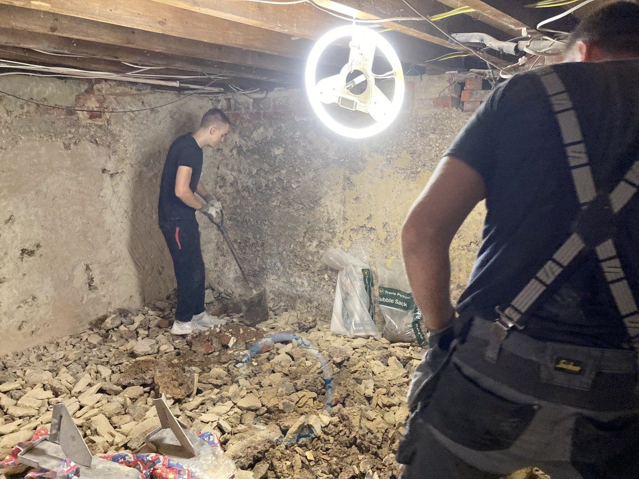 Digging out a cellar floor