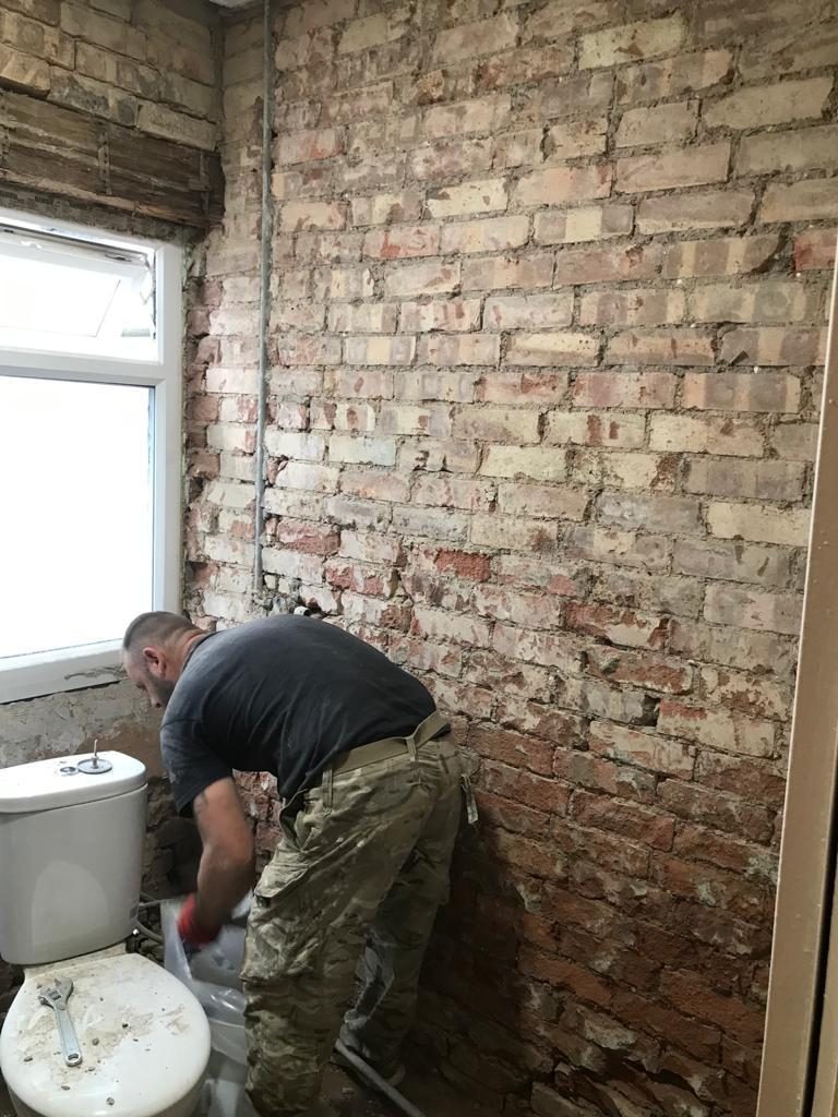 Stripping out a bathroom back to the brickwork