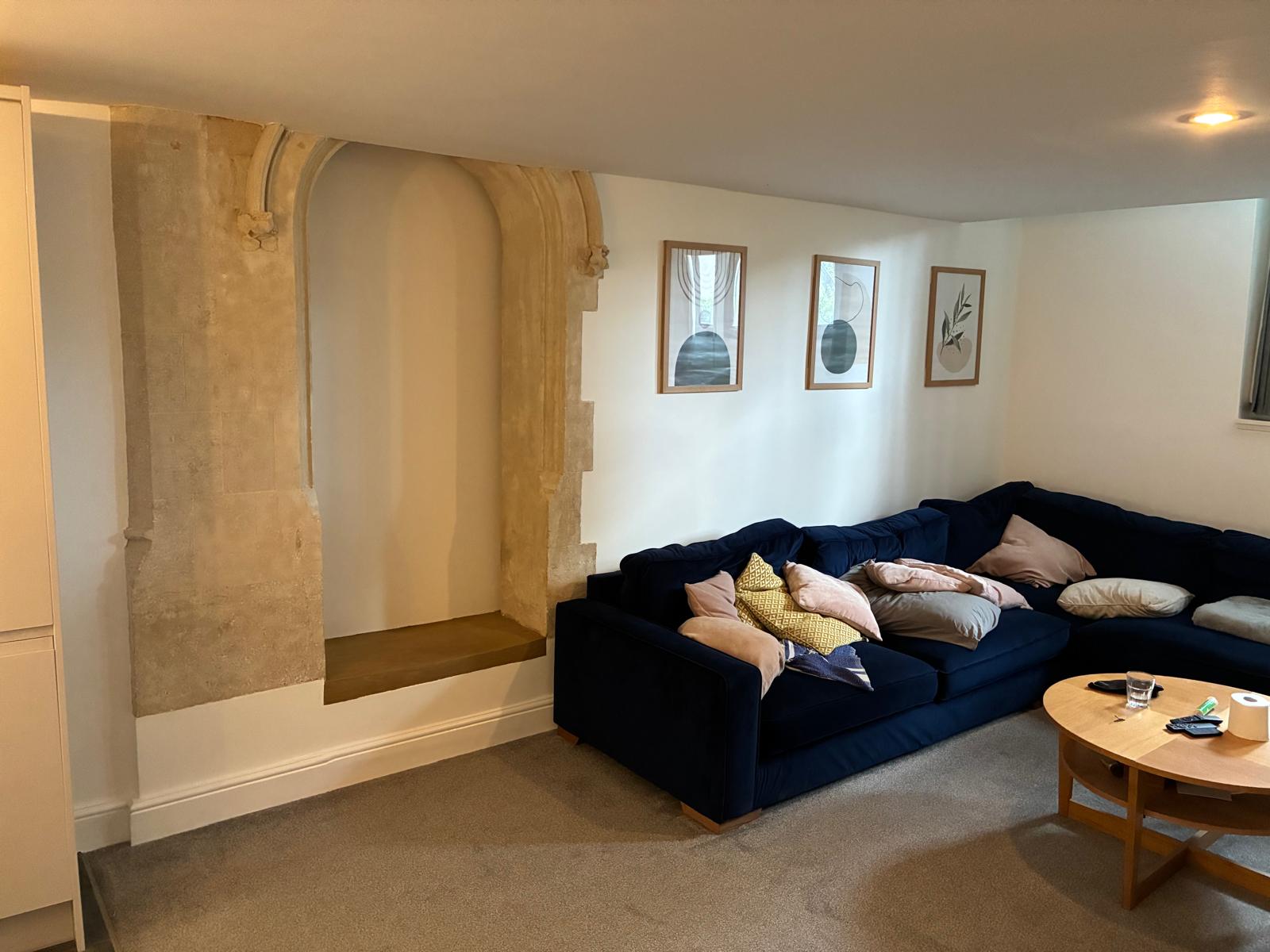 Finished living room in a period flat