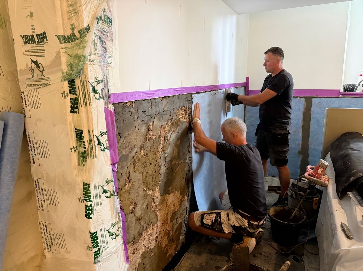 Perlini team treating the walls of a period flat